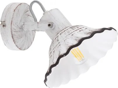 Globo 54050-1 Spotlámpa fém váz, kerámia búrával. Színe fehér, feketével antikolva. SZxM:170x165, AL:220, fényforrás nélkül 1xE27 40W 230V