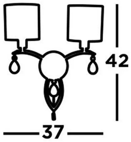 Searchlight 1602-2AB - Fali lámpa ALBERTO 2xE14/60W/230V