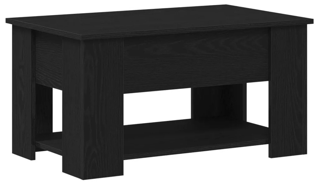 Fekete tölgyfa Kávézóasztal 79x49x41 cm Műszaki fából