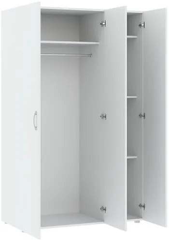 BASIC Ruhásszekrény Fehér Színben 110 cm 3D