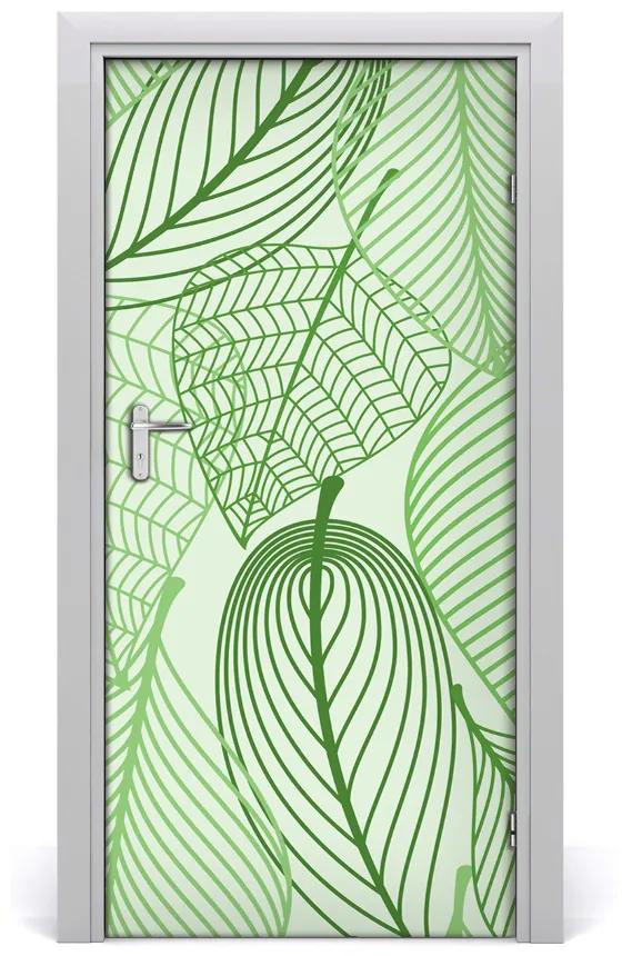 Ajtóposzter öntapadós Zöld levelek 95x205 cm