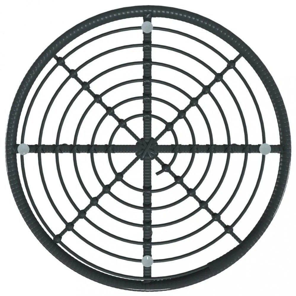 fekete edzett üveg és acél étkezőasztal Ø80 cm