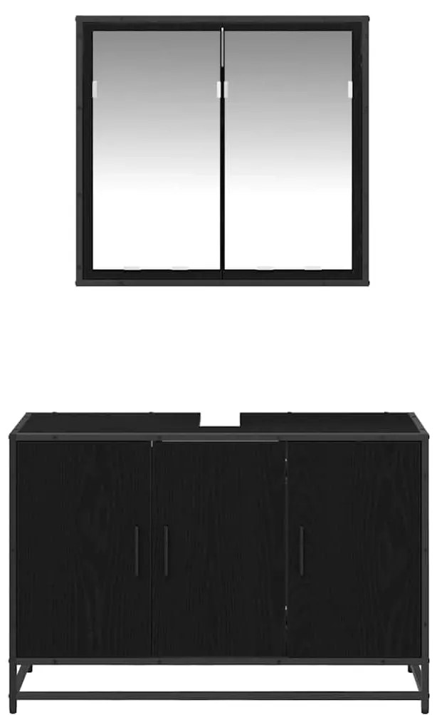 Fürdőszoba bútor szett 2 pcs Musta tammi 90 x 33 x 60 cm