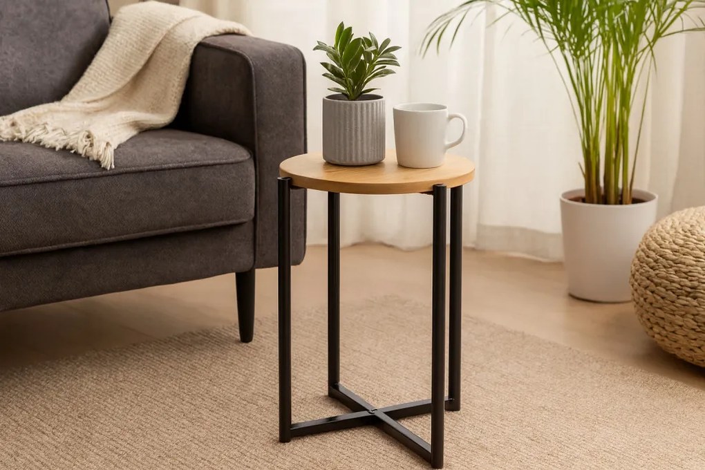 Kerek asztal fém talppal 29 x 42 cm