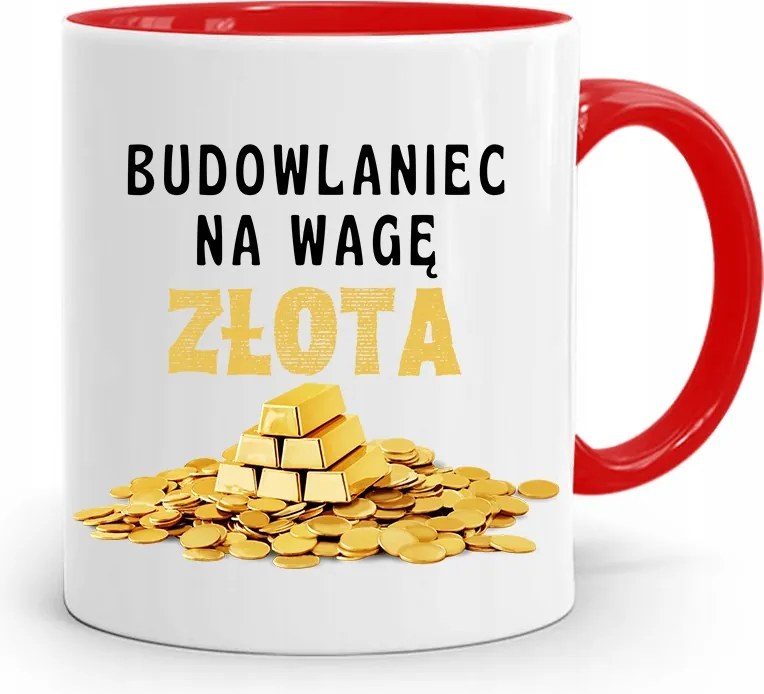 Piros Építőipari Bögre Barkácsoló Szakember Ajándék fényképes nyomtatással