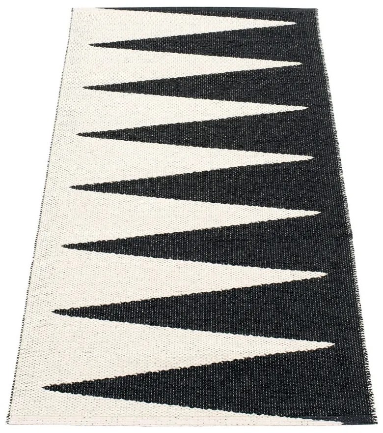 Fekete-fehér kültéri-beltéri futószőnyeg 70x150 cm Vivi Black – Pappelina