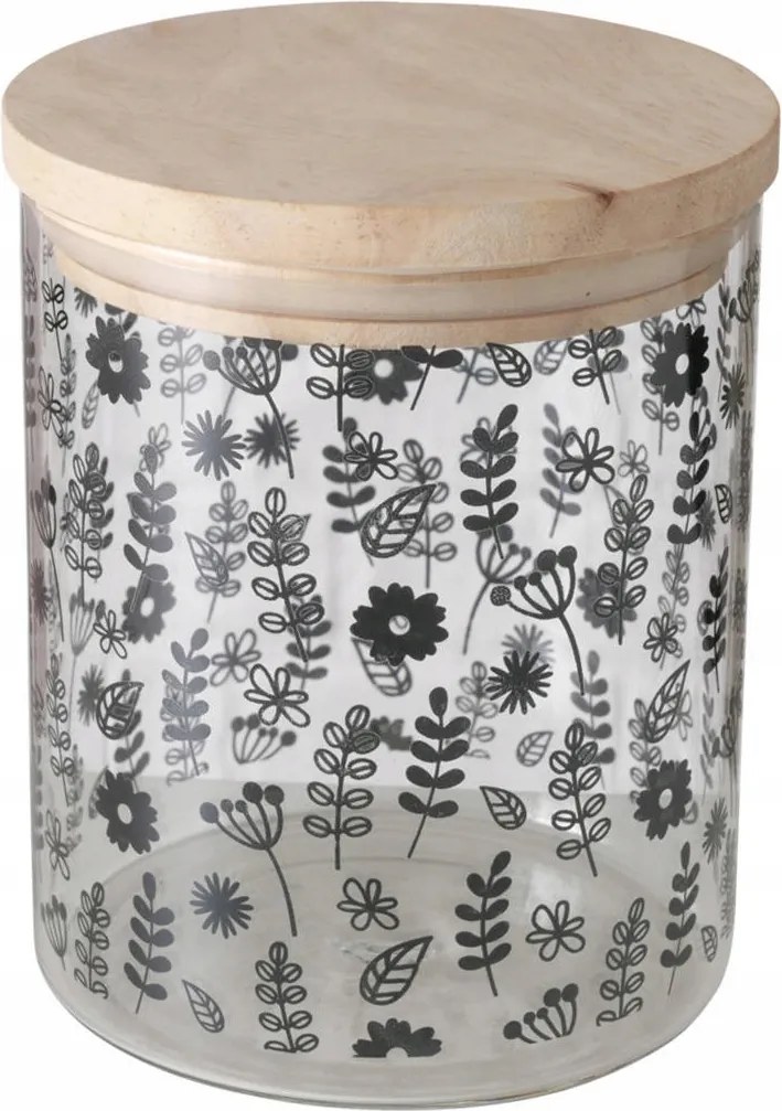 Virágmintás üveg ételtároló doboz Fedéllel