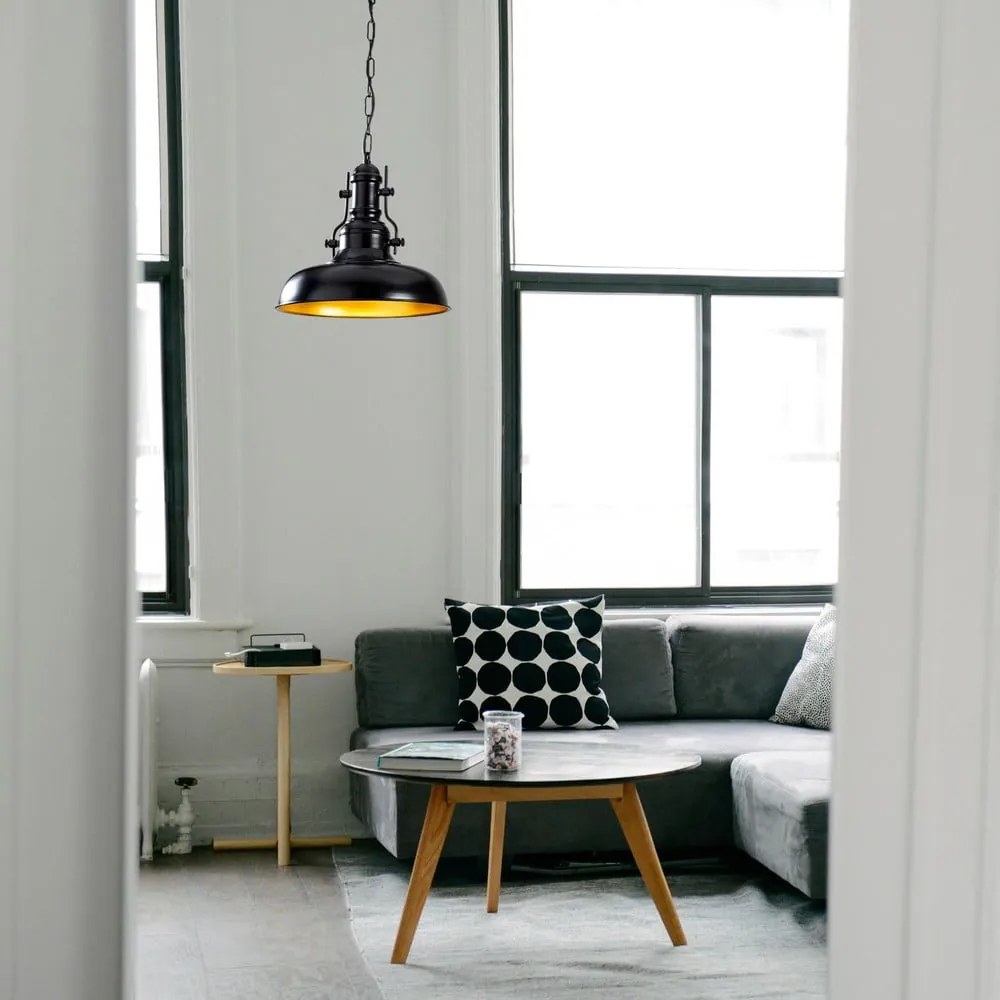 Fekete függőlámpa fém búrával ø 32 cm Berceste – Opviq lights