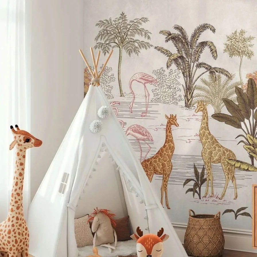 Gyerek falfestmény Gyerek fotótapéta Egzotikus állatok a Flizelinen