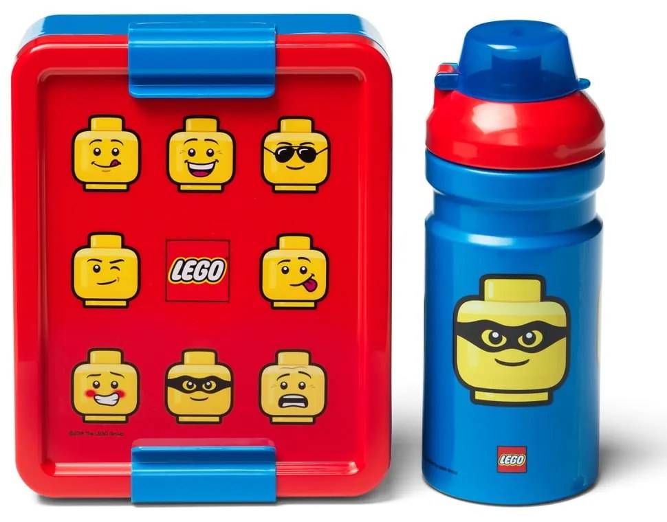 Iconic piros-kék uzsonnásdoboz és kulacs szett - LEGO®