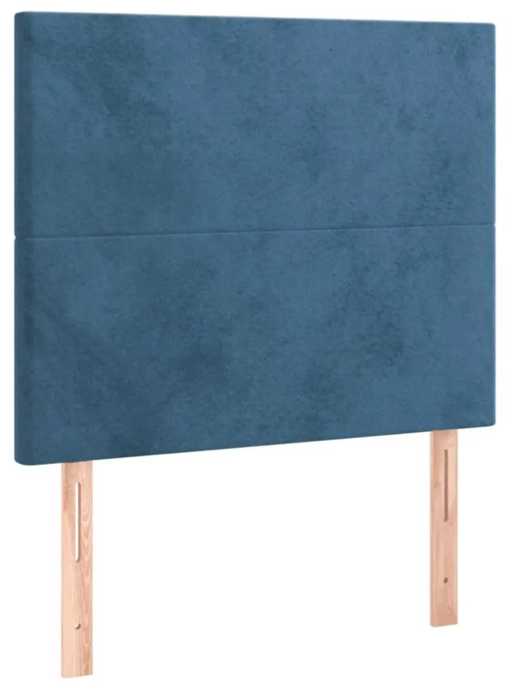 sötétkék bársony ágykeret matrac nélkül 100x200 cm