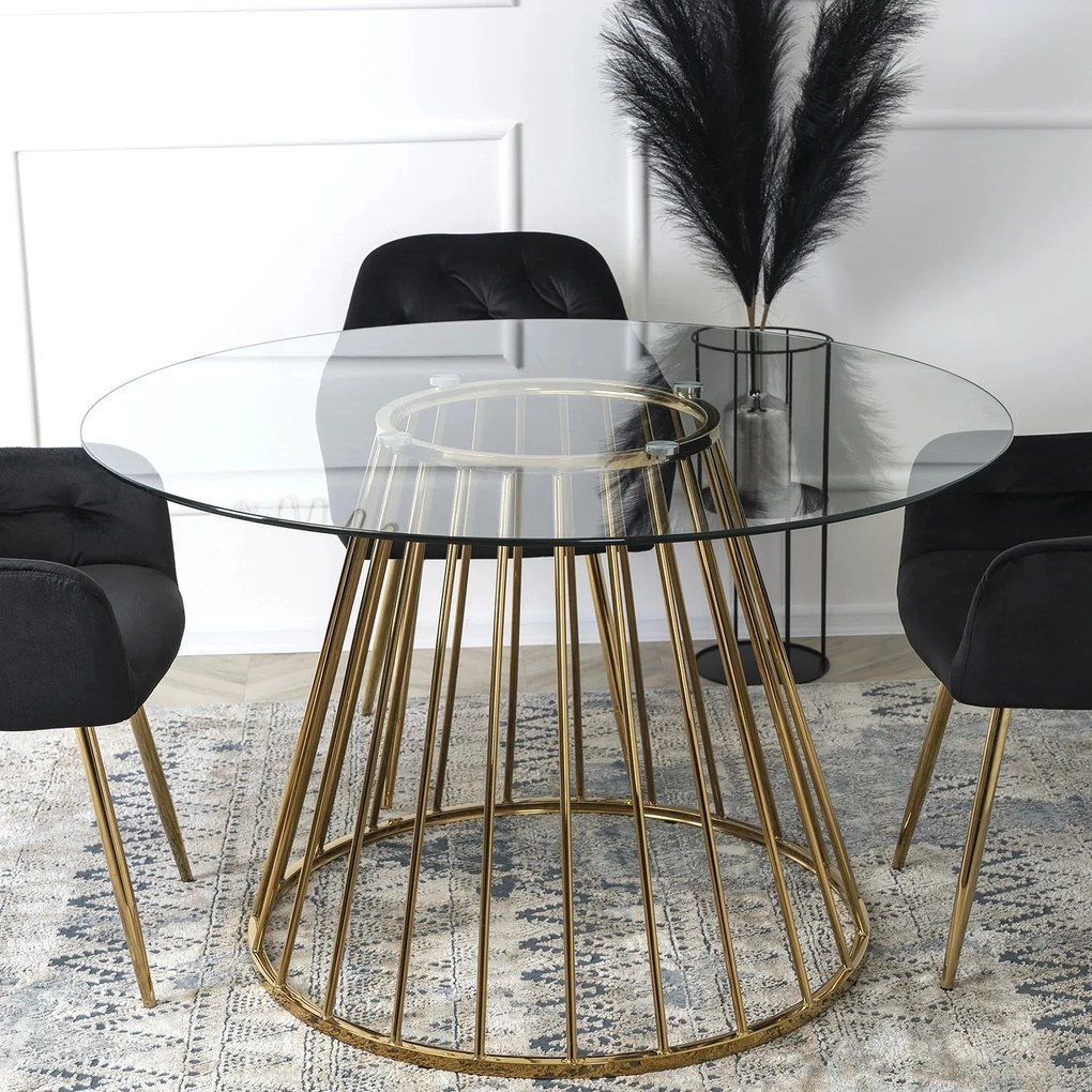 Kerek Üveg Étkezőasztal. OLIVIER 120 cm