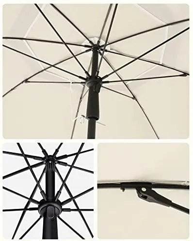 SONGMICS kerti napernyő, 160 cm, UPF 50+ UV-védelem, állítható magasságú