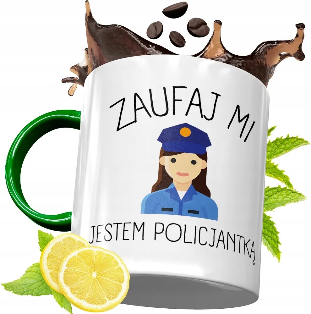 Zöld Bögre Rendőrnek Tökéletes Ajándék fényképes nyomtatással