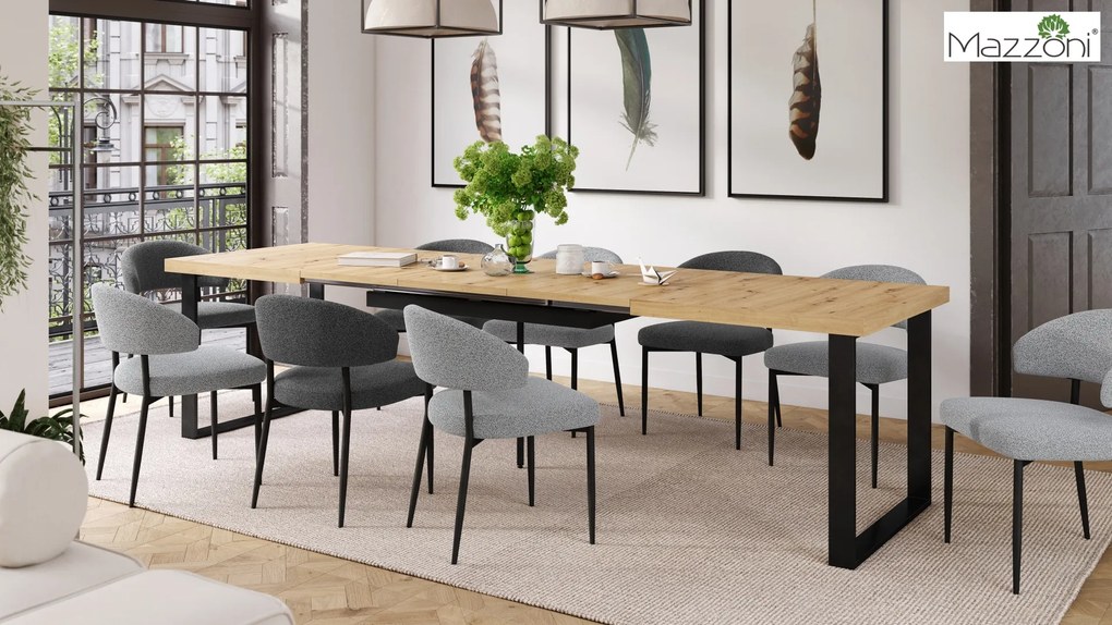 Mazzoni IRIS Antracitszürke [Sötétszürke] (Monza 130 szövet) - MODERN LOFT BOUCLÉ KÁRPITOZOTT SZÉK NAPPALIBA/ÉTKEZŐBE
