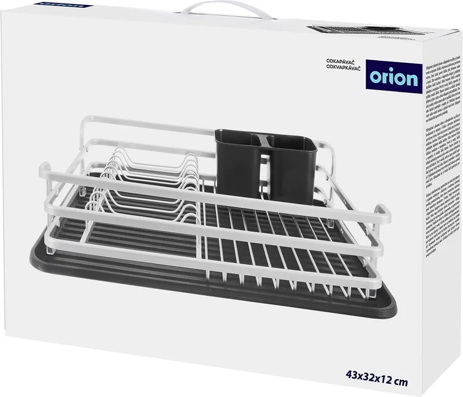 Fekete-fehér fém edényszárító 43x32 cm Deluxe – Orion