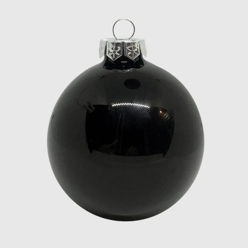 Black üveg karácsonyi gömb szett 6*8cm fekete
