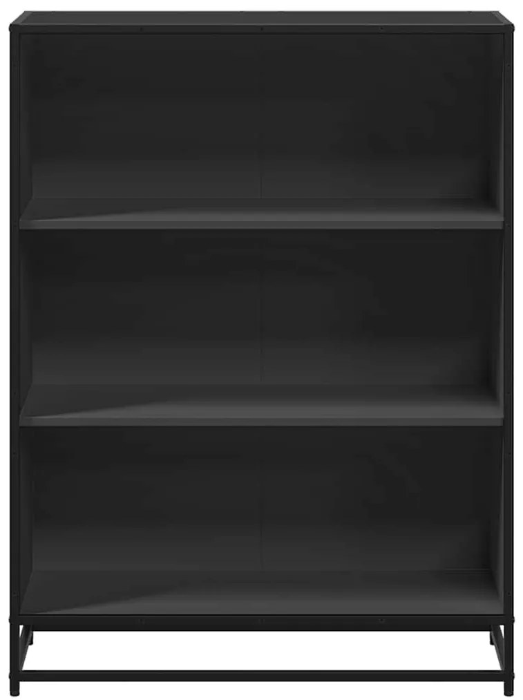 fekete szerelt fa könyvszekrény 80,5x35x107,5 cm