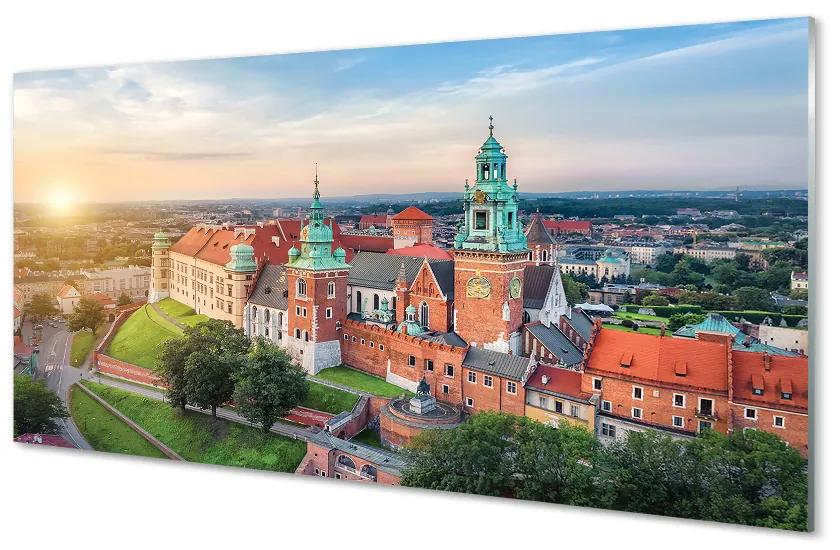 Akrilképek Krakow vár panoráma napkeltekor 140x70 cm