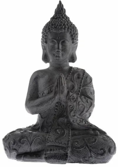 Kerti dekoráció Buddha, antracit, magnézium, 38 x15 x 26 cm