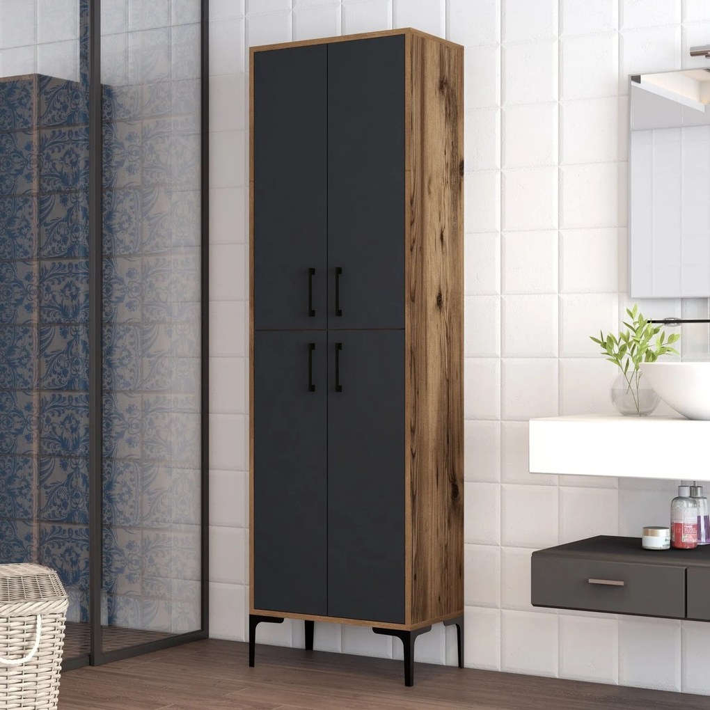 Tároló szekrény Berlin A - Walnut, Anthracite