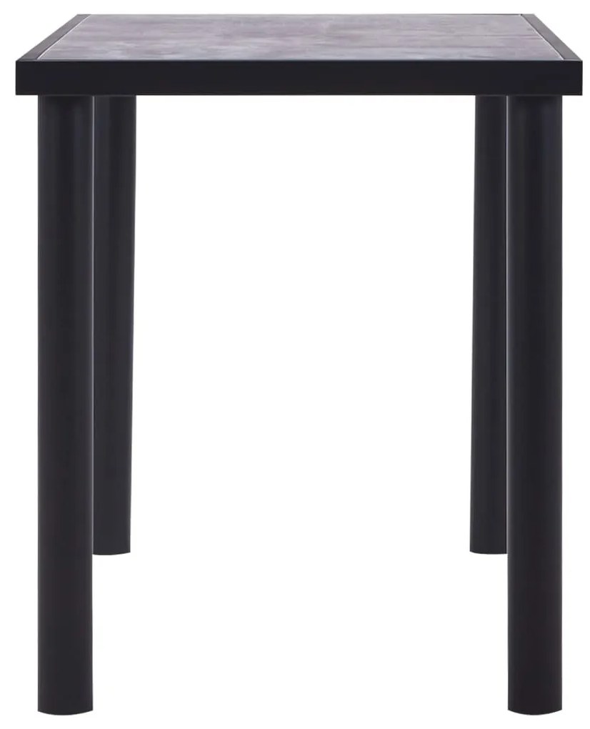 Fekete és betonszürke MDF étkezőasztal 120 x 60 x 75 cm