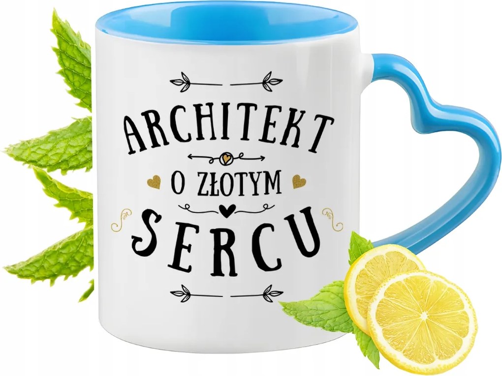 Építészeknek Kék Bögre Szív Alakú Füllel Ajándék