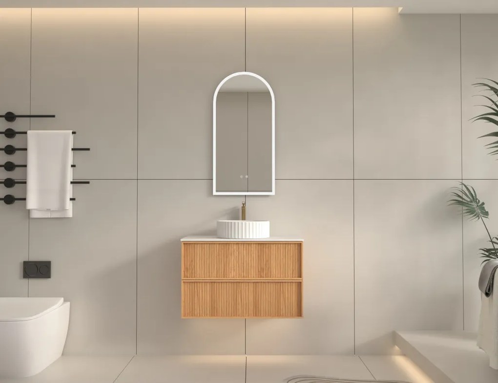 AREZZO design SAVONA 80 cm-es Fürdőszoba alsószekrény 2 fiók, tölgy