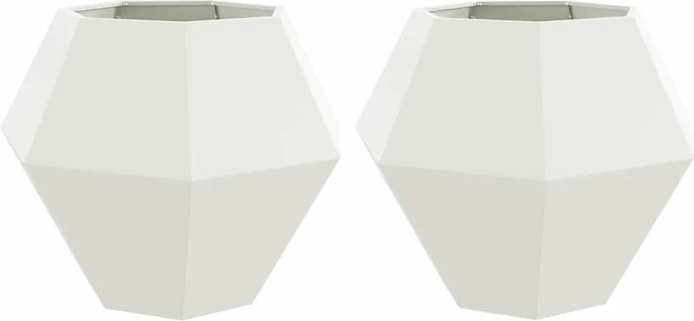 vidaXL Növénytartó 2 pcs Fehér 100 x 100 x 80 cm Acél