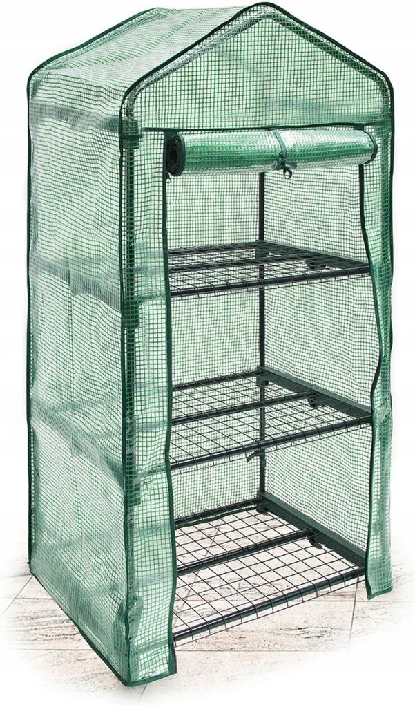 Mini kerti fóliasátor polietilén fóliával, stabil acélvázzal