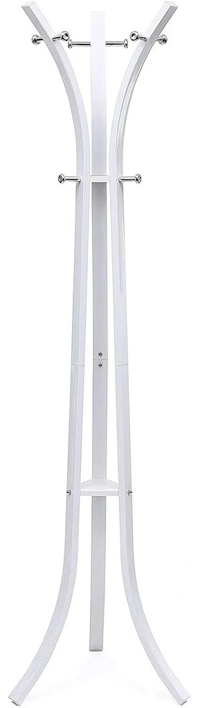 Álló fogas, Nagy teherbírású kabátkalapos állvány 9 kampós, 176 cm, fehér