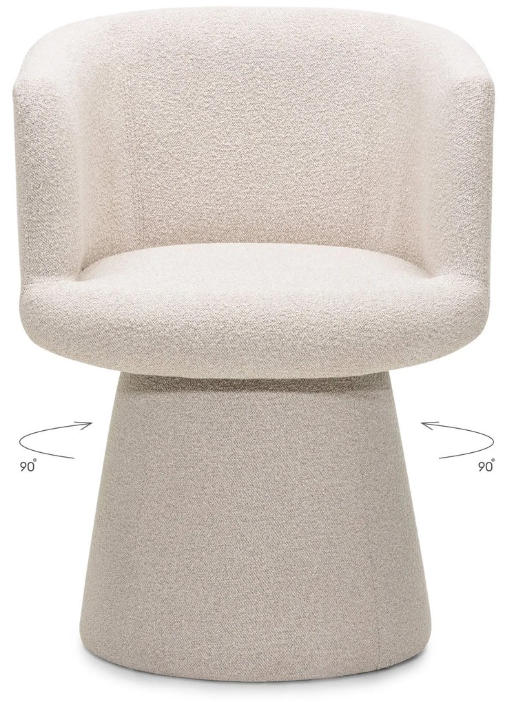 Forgatható design szék YATO, krémszínű