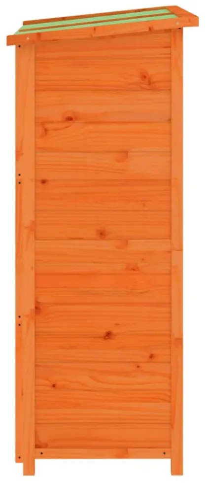 barna tömör fenyőfa kerti szerszámtároló 83 x 57 x 140 cm