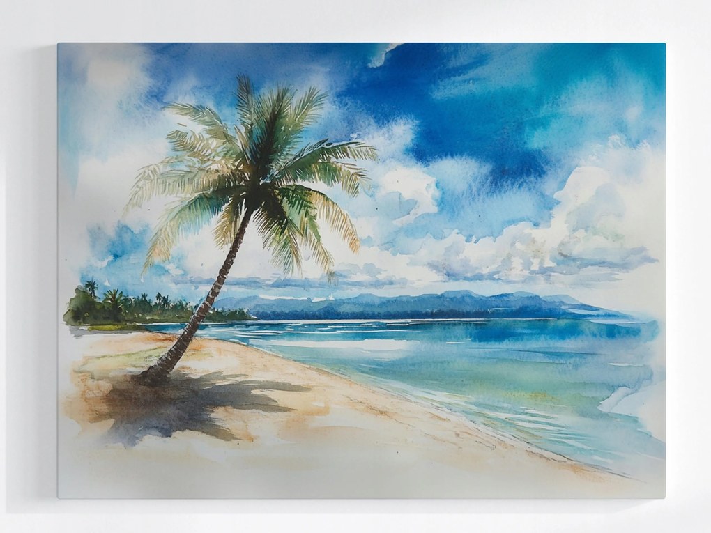 Poszter Tájkép Trópusi Tengerpart Pálmafák Óceán 100x75