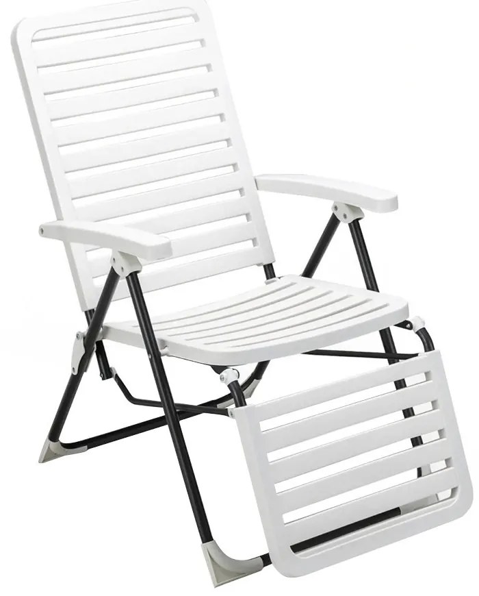 Összecsukható kerti szék lábtartóval