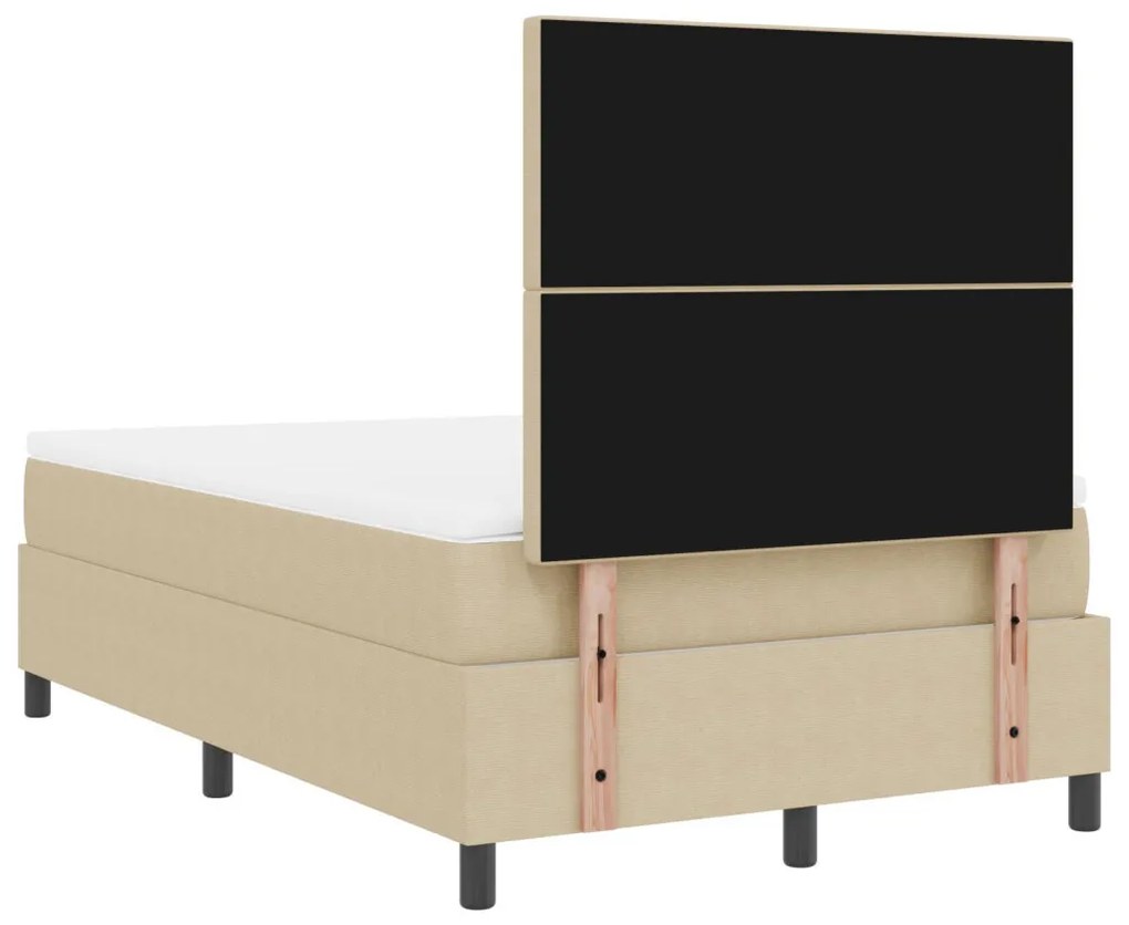Box Spring Ágy matraccal, Világos Zöld Szürke, 120x200 cm, Vászon Anyag