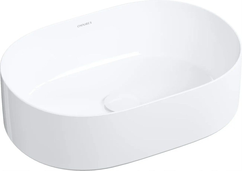 Omnires Mesa mosdókagyló 46x31 cm ovális, pultra szerelhető, fehér MESA460BP