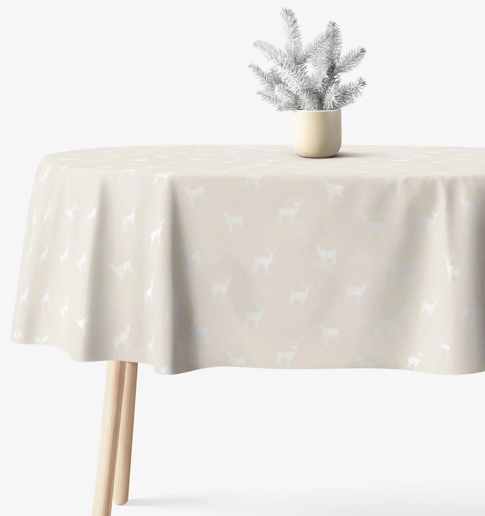 Goldea ovális terítő natura - szarvasok természetes talajon 140 x 220 cm