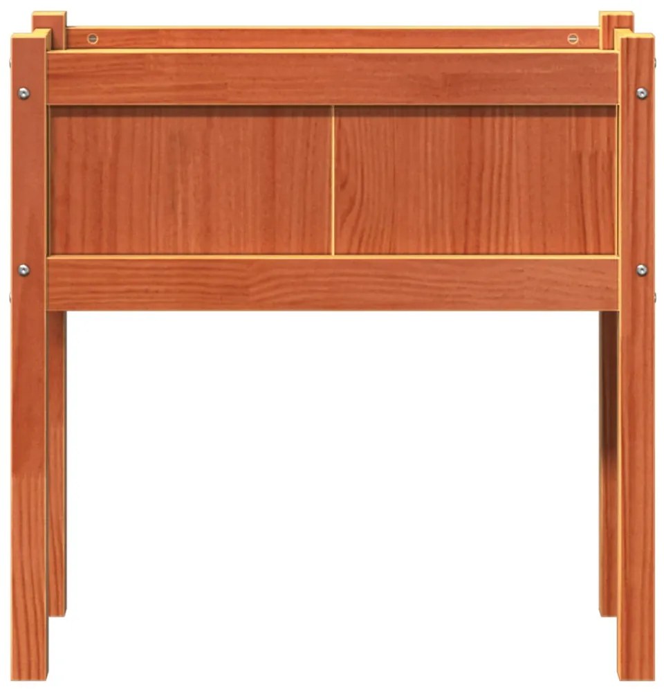 viaszbarna tömör fenyőfa kerti virágláda 70 x 31 x 70 cm