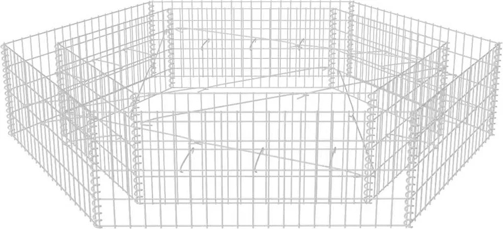 vidaXL hatszögletű gabion magaságyás 200 x 173 x 40 cm