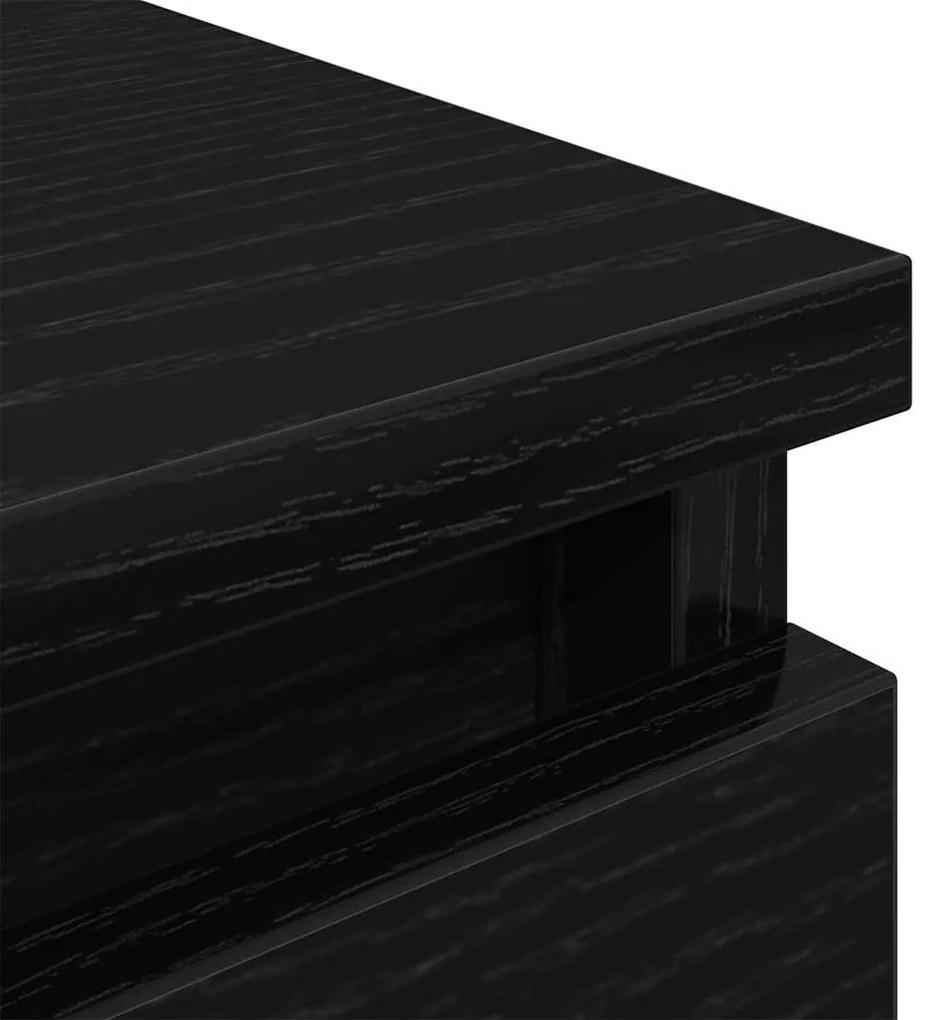 fekete szerelt fa TV-szekrény 80x35x54 cm