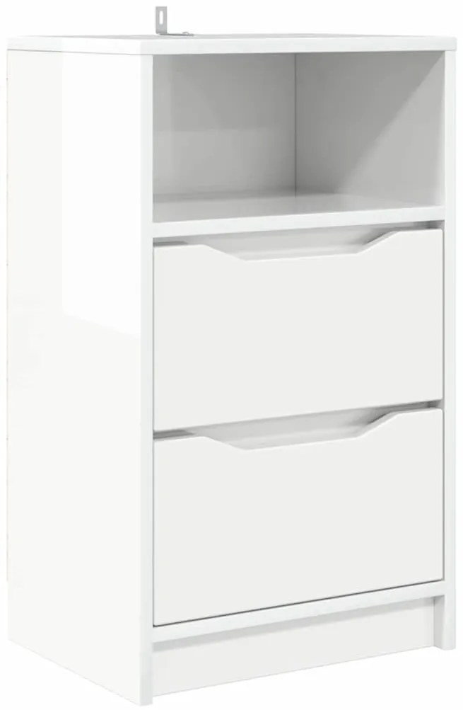 vidaXL Éjjeli asztal Magas Fényű Fehér 40 x 30 x 467 cm Faanyag