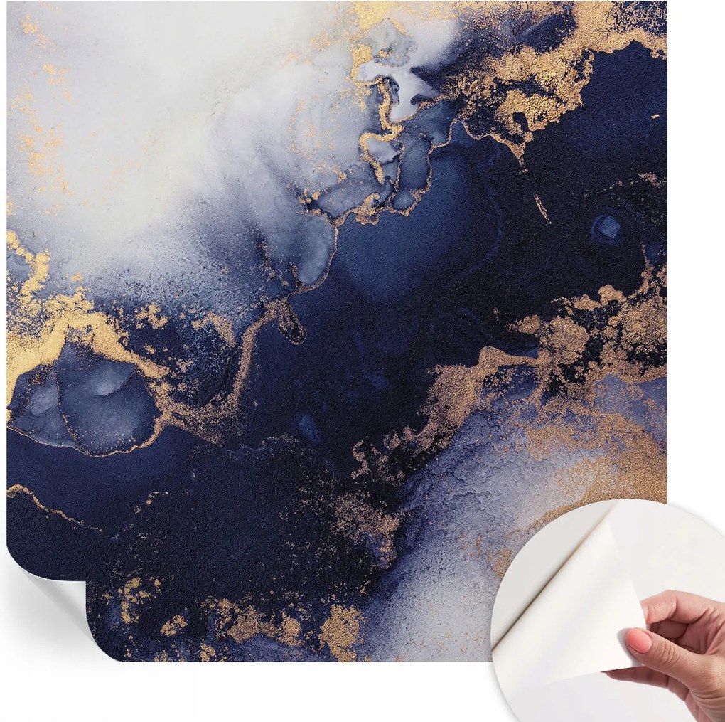 Mosható öntapadós fotótapéta étkezőbe Sötétkék hullámok 250x250 cm