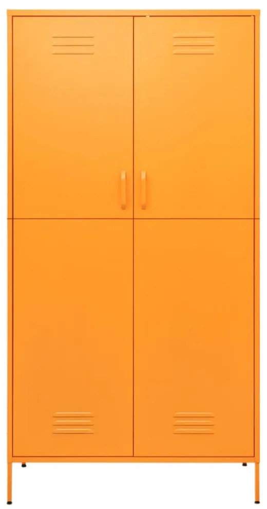 mustársárga acél ruhásszekrény 90 x 50 x 180 cm
