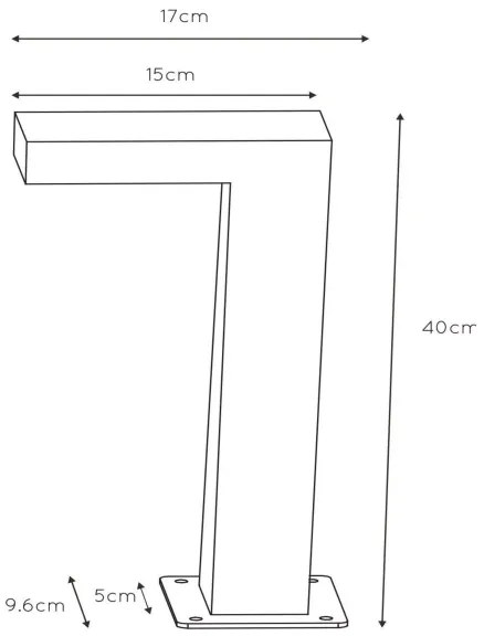 Lucide 28851/40/30 - LED Kültéri lámpa TEXAS LED/8W/230V fekete 40 cm IP54