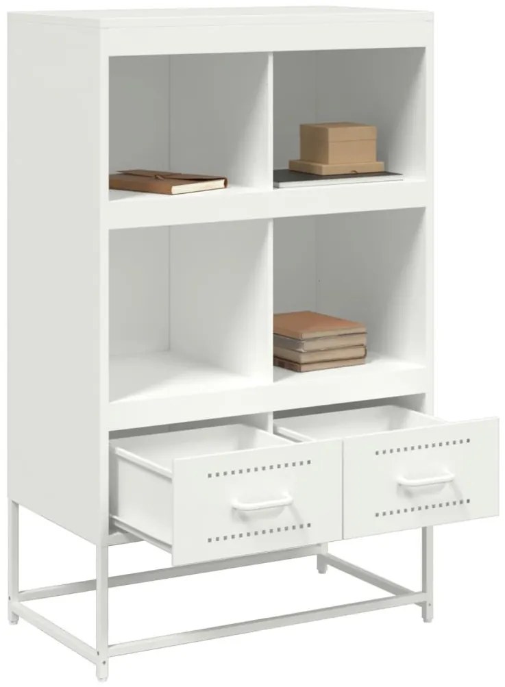 fehér acél magasszekrény 68x39x111,5 cm