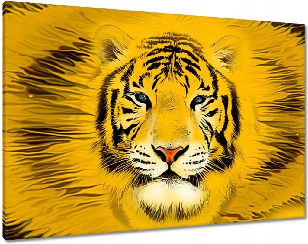 Vászonkép 100x70 Sárga tigrisfej