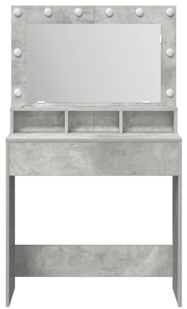 Sminktükör LED Fénnyel Beton Szürke 79x41x135 cm