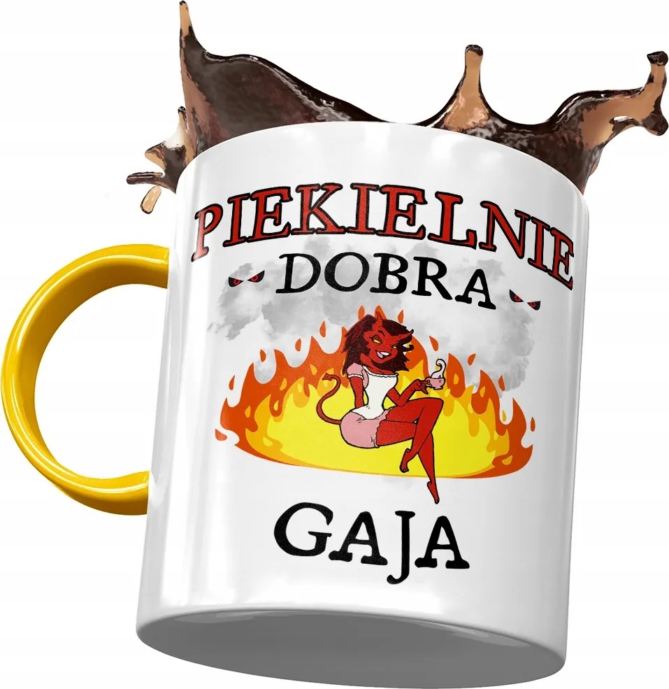 Sárga Bögre Gaia Feleség Barátnő Ajándék Nyomtatott Fotóval