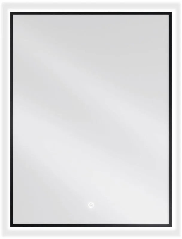 Mexen Erma megvilágított fürdőszobai tükör 60 x 80 cm, LED 6000K, anti-pára, fekete szegély - 9814-060-080-611-70